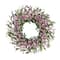 24" Artificial Pea Blossom Floral Pink Spring Wreath